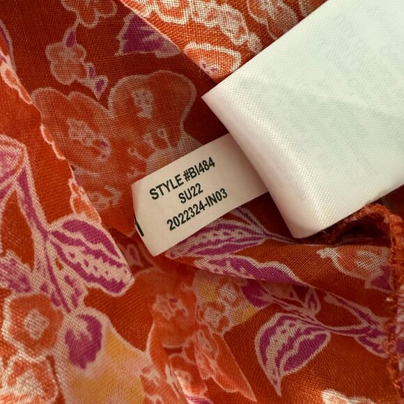 🌻 J.Crew Long-sleeve ramie tunic top in painted block print - Picture 8 of 10